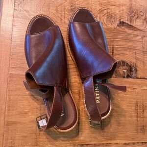 Patina Brown Leather Women's Sandals